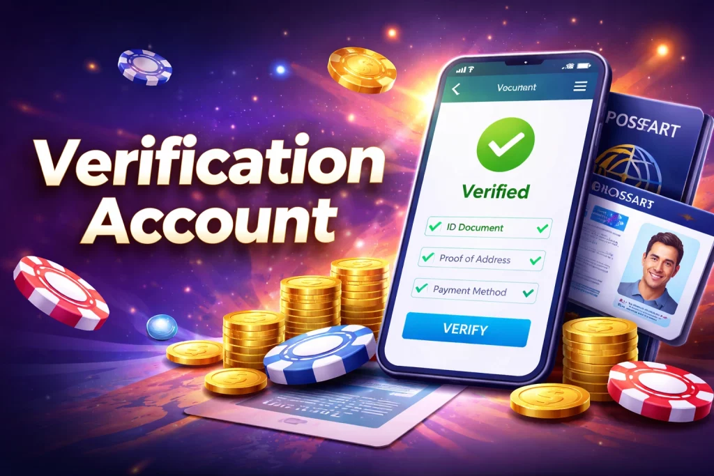 Stay Casino account verification process showing ID upload, secure KYC check, and user dashboard interface