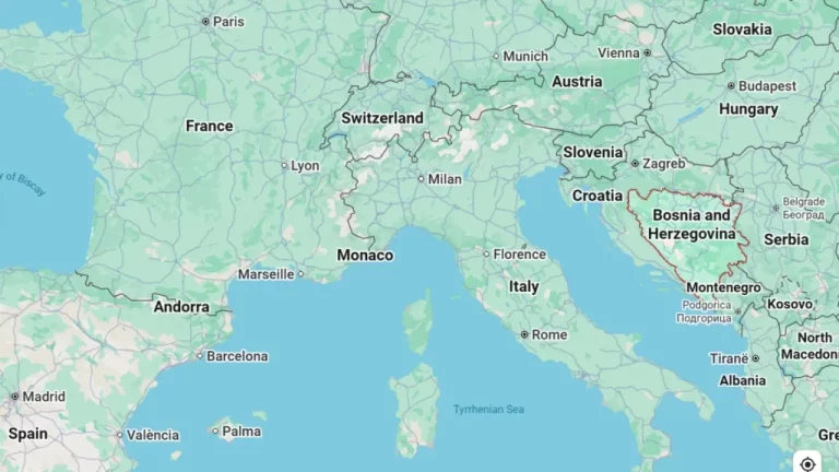 Bosnia on map