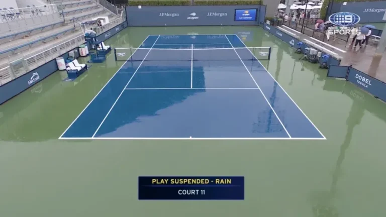 US Open wet court